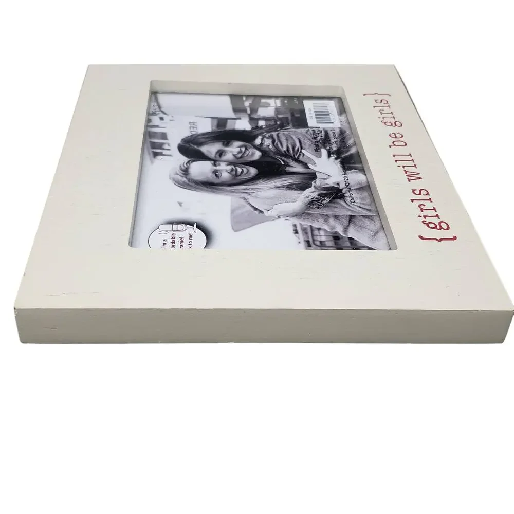Girls Will Be Girls Light Wooden Recordable Picture Frame Fits 5 x 7 Pictures